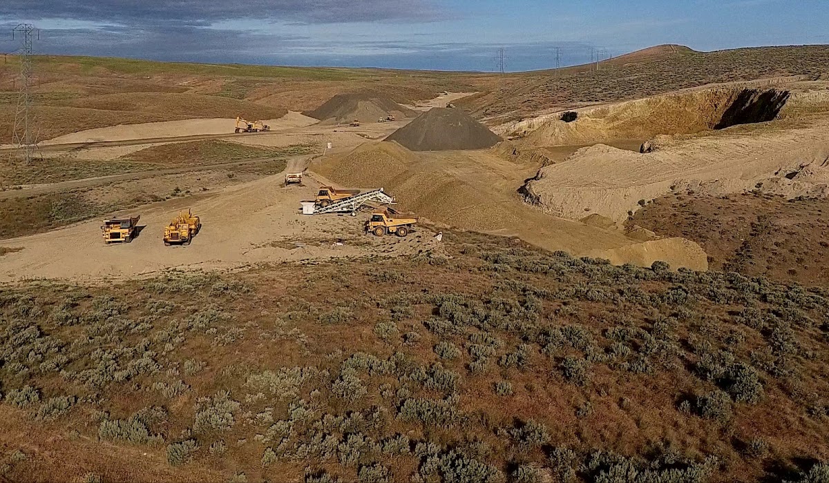 The Olympia Quarry site in the high-desert landscape near Kennewick